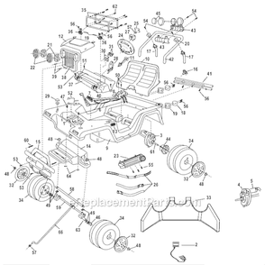 Page A Diagram and Parts List for 74526-9993  Power Wheels Ride-On Cars